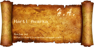 Hartl Avarka névjegykártya